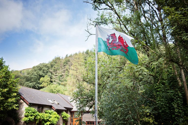 Welsh flag and AirBnB photo and trees by Blooming Photography