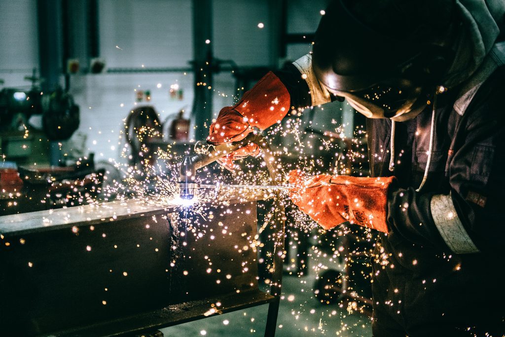 Industrial photographer photographs welding by Gloucestershire photographer Ben Roberts, Blooming Photography.