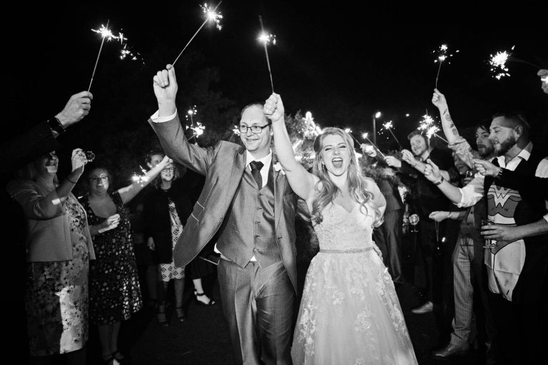 Sparklers at Kingscote Barn